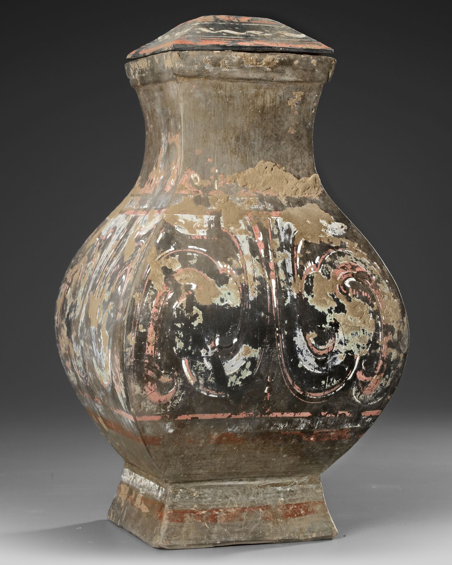 A PAIR OF CHINESE POTTERY 'FANG HU' VASES, HAN DYNASTY (206 BC-220 AD) - Image 3 of 15