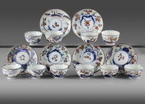 SIXTEEN CHINESE AND JAPANESE IMARI CUPS AND SAUCERS, 18TH CENTRUY