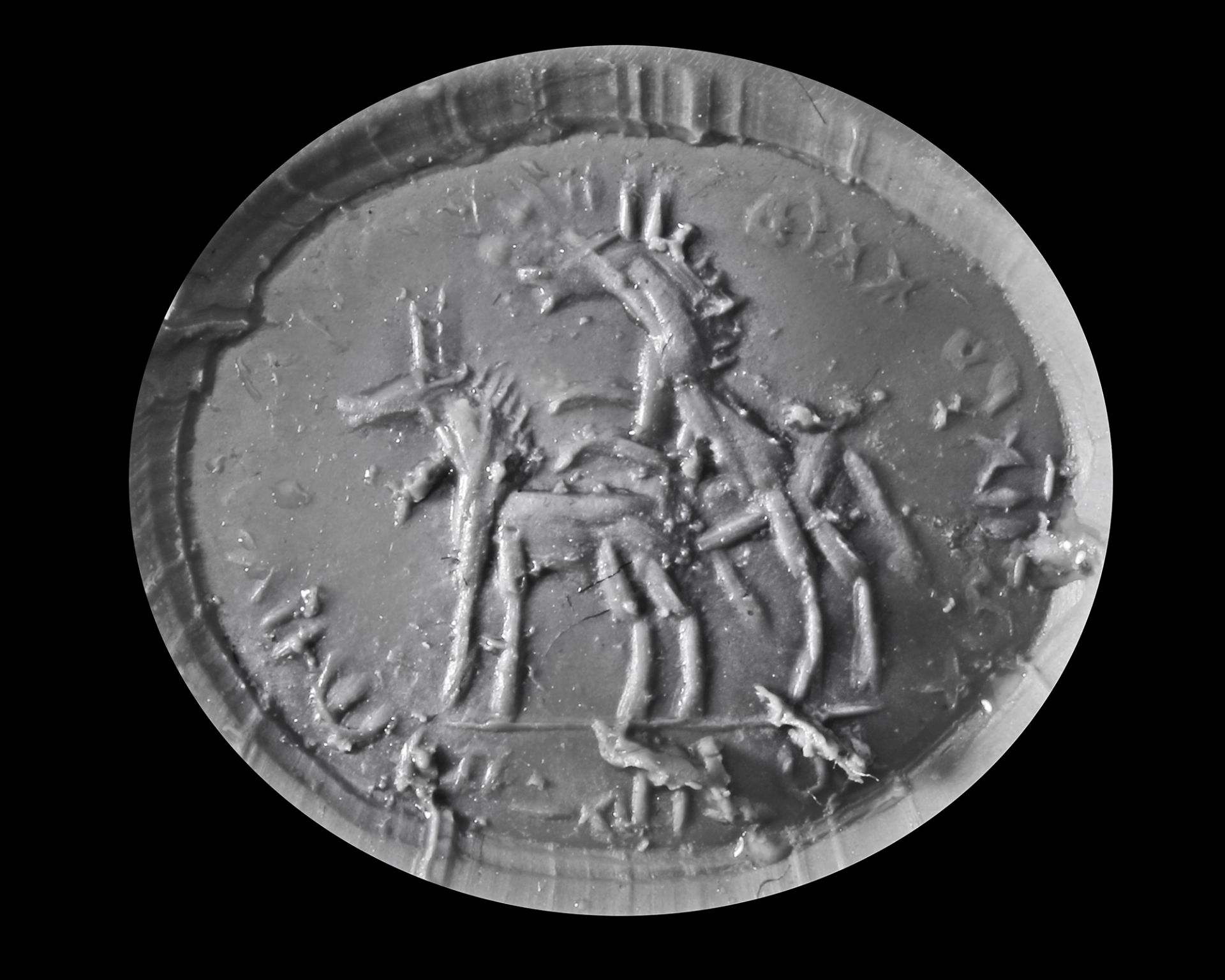 A GNOSTIC INTAGLIO IN HAEMATITE, 2ND-3RD CENTURY AD - Image 2 of 2