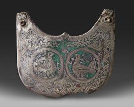 A PERSIAN SILVER AND NIELLO ORNAMENT, 12TH CENTURY