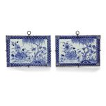 A PAIR OF CHINESE BLUE AND WHITE TILES, 18TH CENTURY
