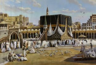 A LARGE PAINTING OF THE KABAA, 20TH CENTURY