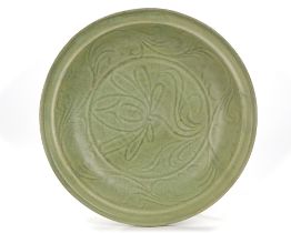 A CHINESE LONGQUAN CELADON CHARGER, YUAN DYNASTY (1271-1368)