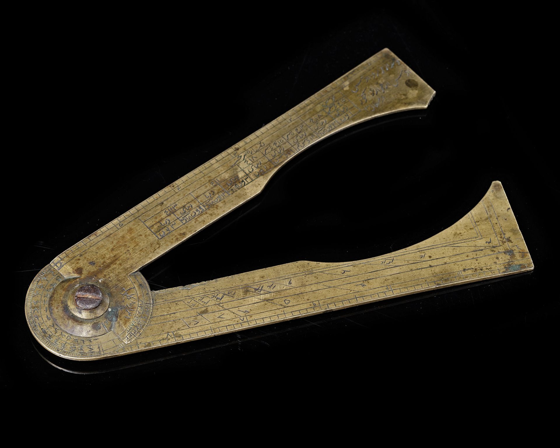 A RARE PERSIAN GUNNER’S CALIPER PRODUCED FOR THE PERSIAN ARMY, DATED 1154 AH/1741-42 AD