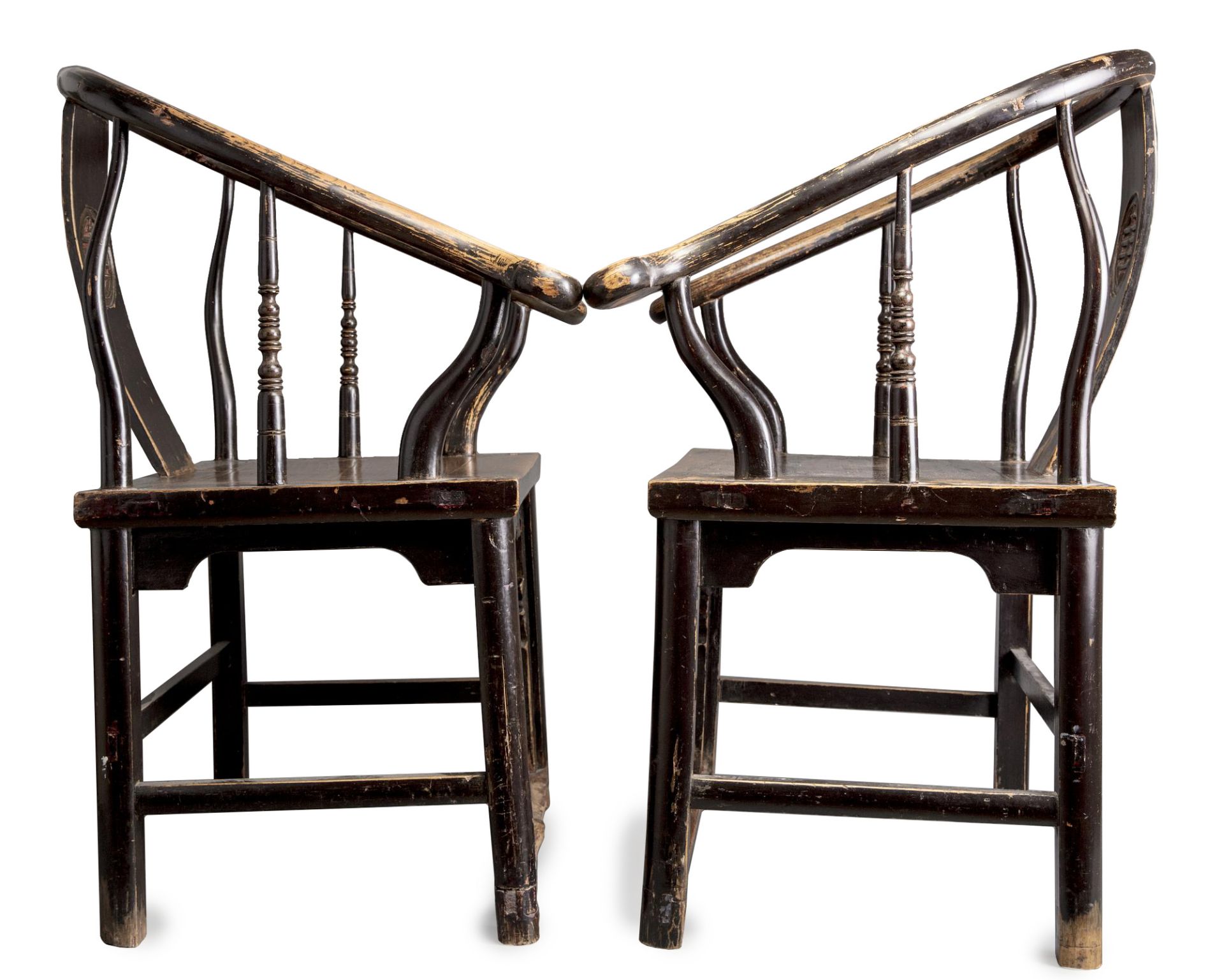 A PAIR OF CHINESE HORSESHOE-BACK ARMCHAIRS, 19TH CENTURY - Image 4 of 5