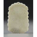 A CHINESE JADE CARVED PLAQUE, QING DYNASTY (1644-1911)