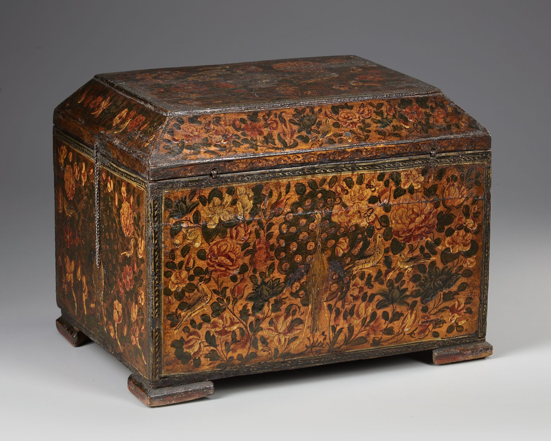 A PERSIAN WOODEN CHEST WITH DRAWERS - Image 5 of 5
