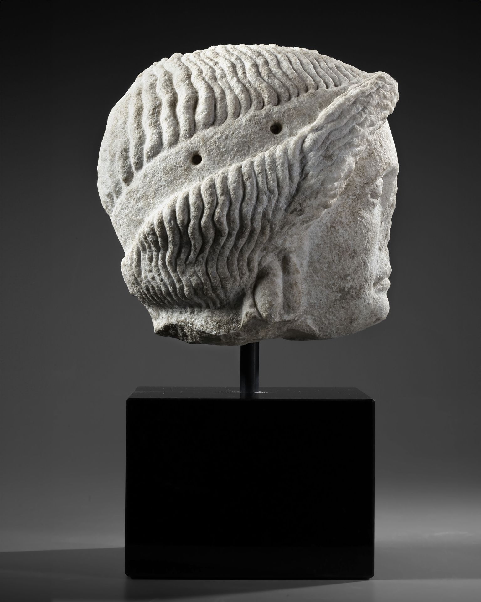 A MARBLE HEAD OF APOLLO, ROMAN 1ST CENTURY AD - Image 6 of 7