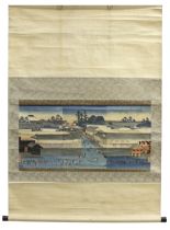 A JAPANESE SCROLL DEPICTING CITY LIFE