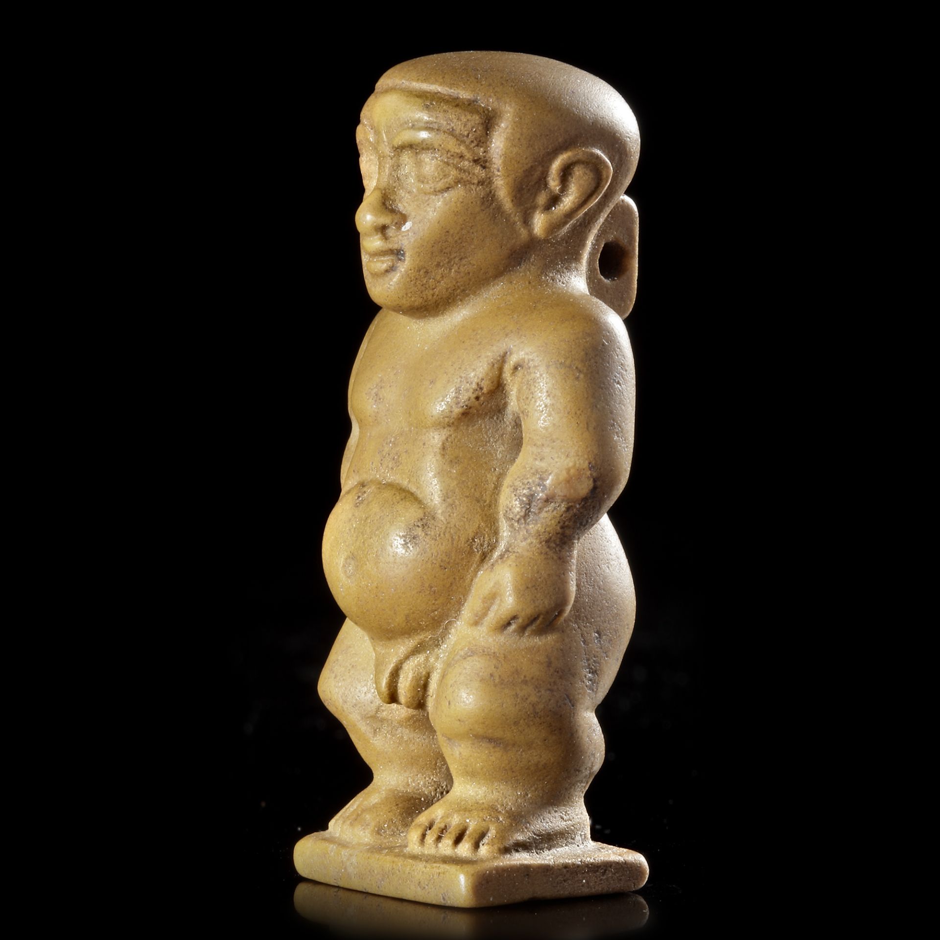 A YELLOW JASPER FIGURINE OF THE GOD PTAH, PTOLEMAIC 3RD TO 2ND CENTURY BC - Image 2 of 5