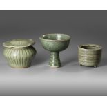 THREE CHINESE CELADON WARES, YUAN DYNASTY AND LATER