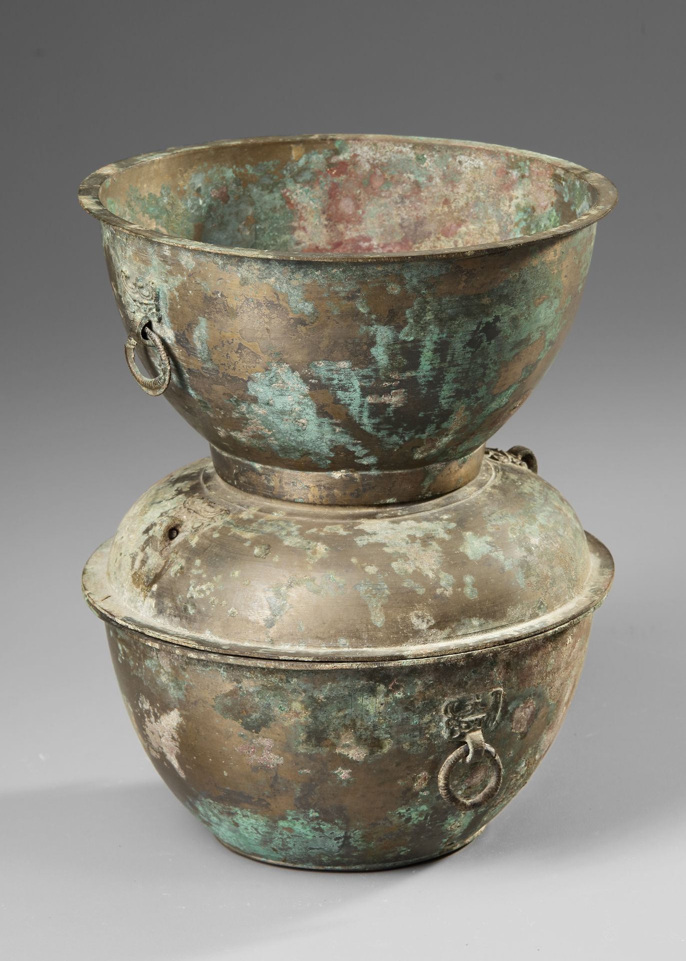 A CHINESE 3 PARTS STEAMER, HAN DYNASTY (206 BC-220 AD) - Bild 3 aus 8