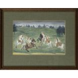 ROYALS PLAYING POLO ON HORSE, INDIA DECCAN, 19TH CENTURY