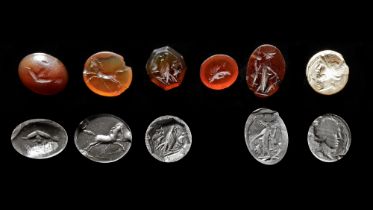 A LOT OF SIX ROMAN INTAGLIOS, 1ST-3RD CENTURY AD