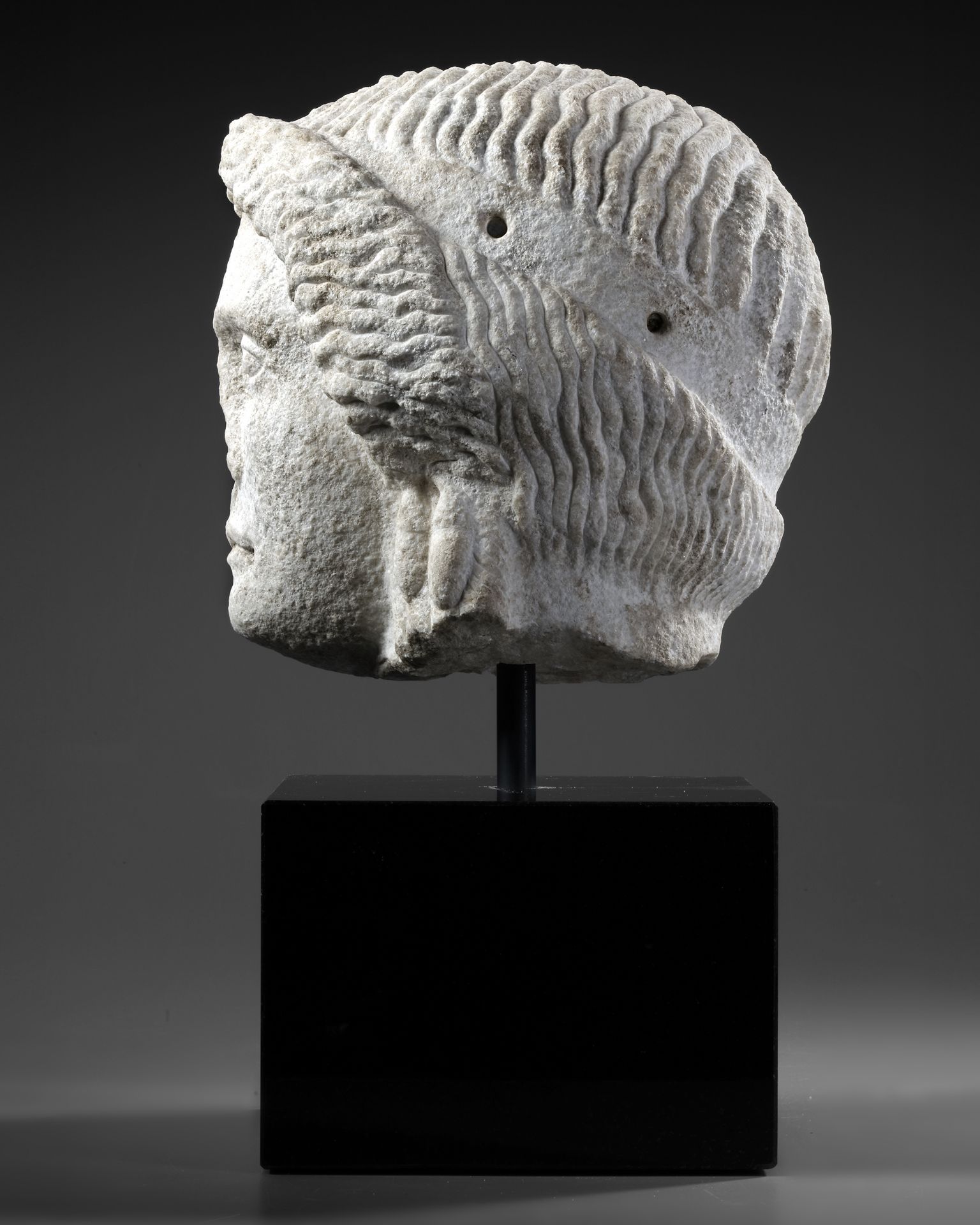 A MARBLE HEAD OF APOLLO, ROMAN 1ST CENTURY AD - Image 4 of 7