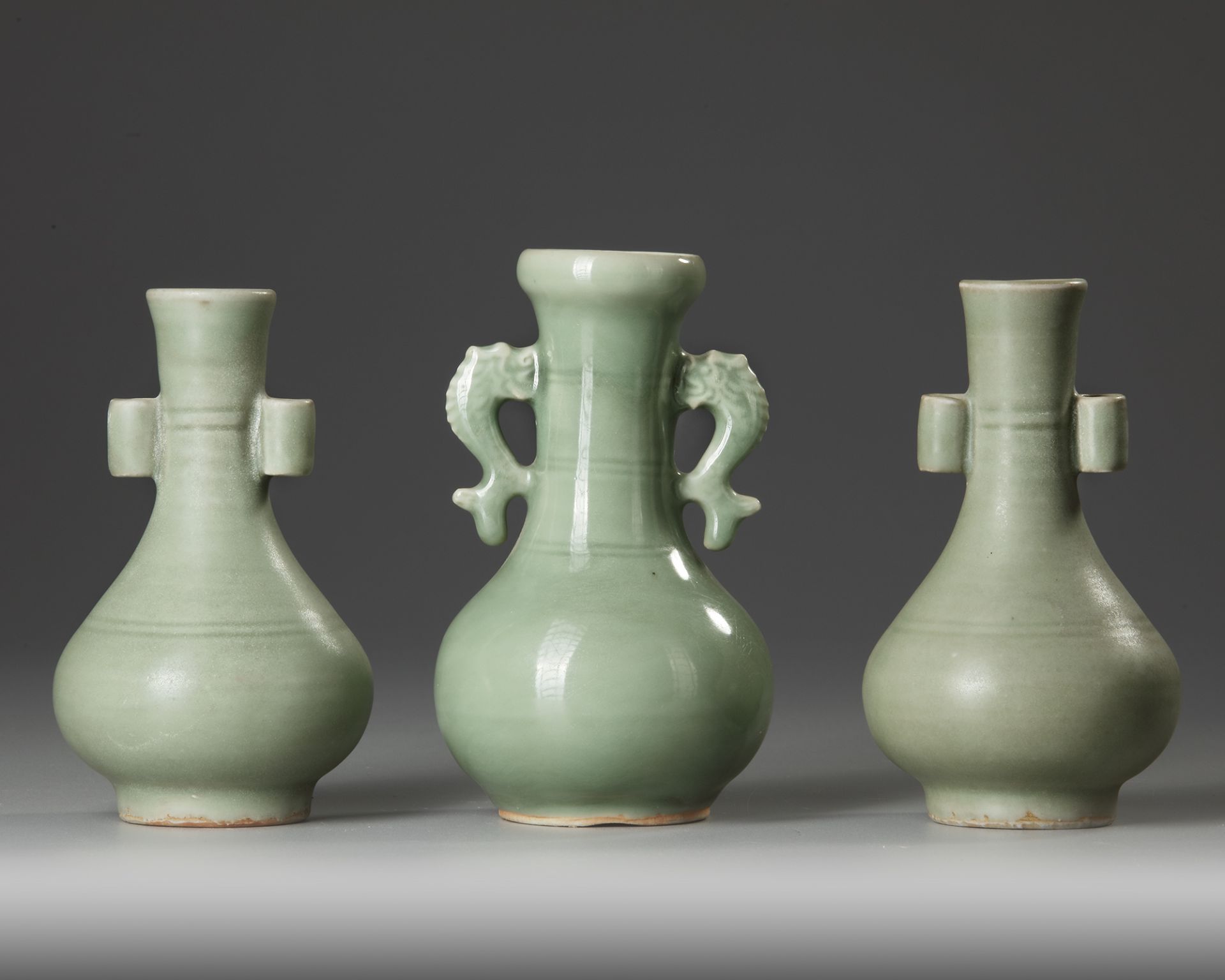 THREE CHINESE LONGQUAN CELADON VASES, SONG DYNASTY (960-1127 ) /YUAN DYNASTY (1271-1368) - Image 7 of 7
