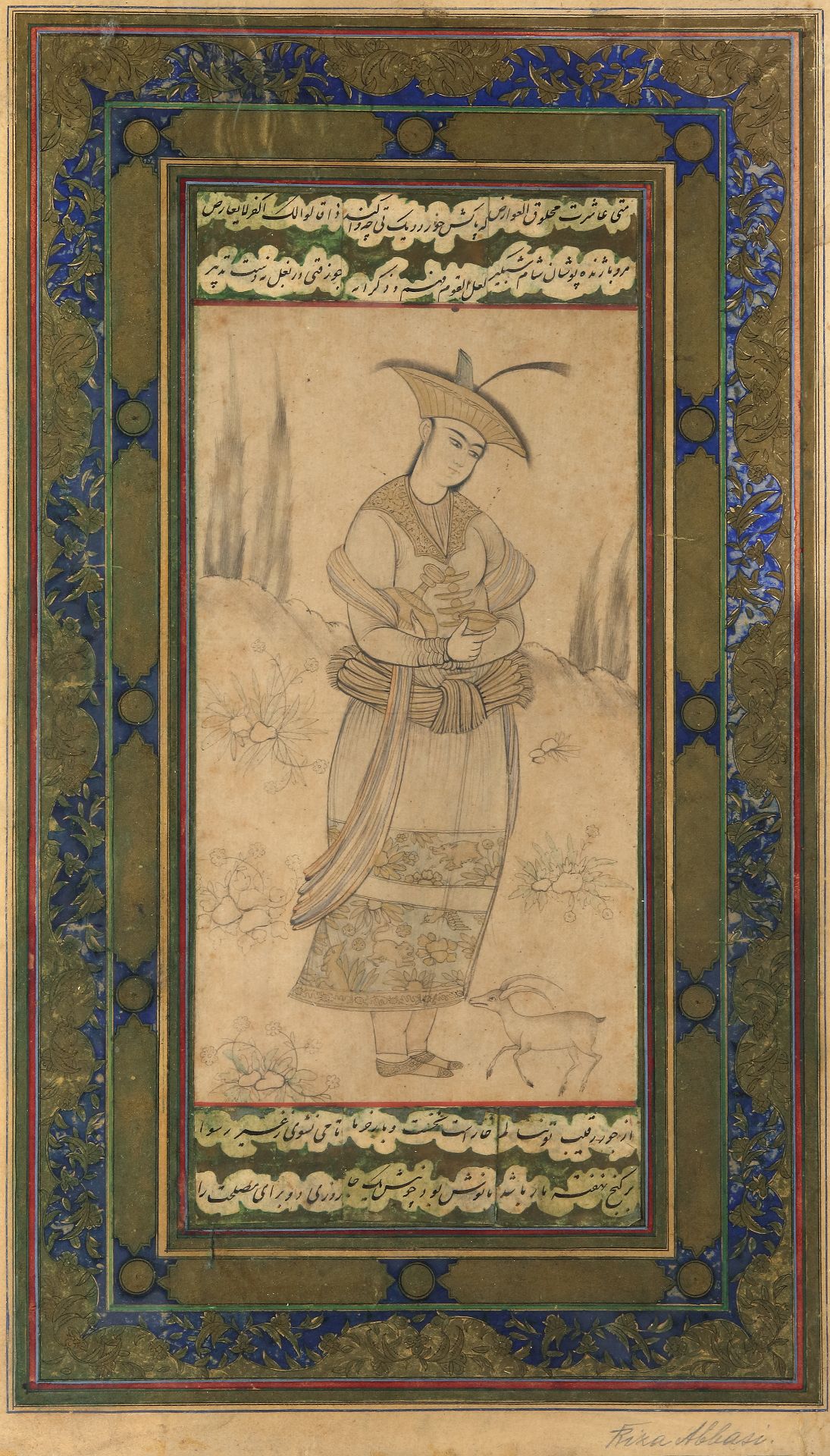 A WANDERING YOUTH, PERSIA QAJAR, SAFAVID STYLE, EARLY 19TH CENTURY