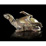 A GILT BRONZE TORTOISE-FORM WEIGHT, MING DYNASTY (1368-1644) OR LATER