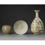 THREE CHINESE WARES IN VARIOUS MATERIALS, FIVE DYNASTIES ( 907-960) /SONG DYNASTY (960-1279)