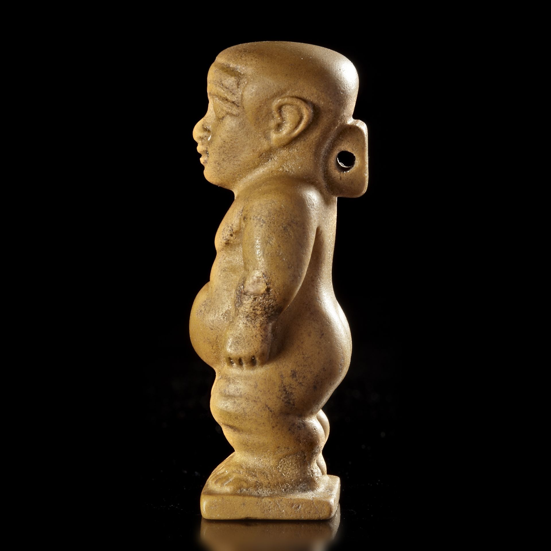 A YELLOW JASPER FIGURINE OF THE GOD PTAH, PTOLEMAIC 3RD TO 2ND CENTURY BC - Image 3 of 5