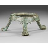 A BRONZE ROMAN STAND FOR CUPS OR HYDRIA, 2ND-3RD CENTURY AD