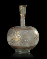 A LATER GILDED PERSIAN GLASS BOTTLE VASE, PERSIA 11TH/12TH CENTURY