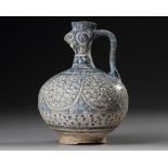 A SULTANABAD POTTERY COCKEREL-HEAD POTTERY EWER, PERSIA, 12TH CENTURY