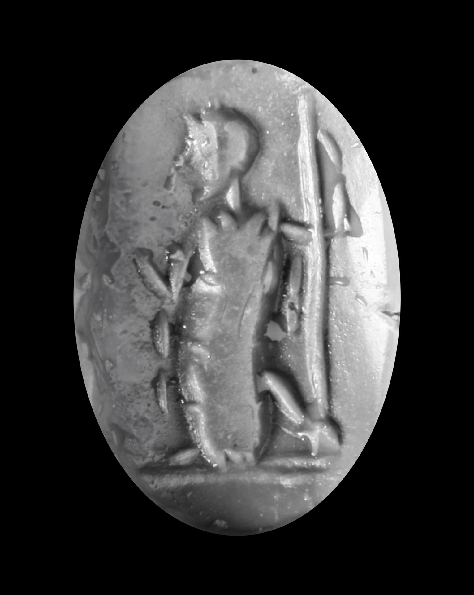 A CHROME BERYL INTAGLIO OF MINERVA STANDING, ROMAN, 1ST-2ND CENTURY AD - Image 2 of 2