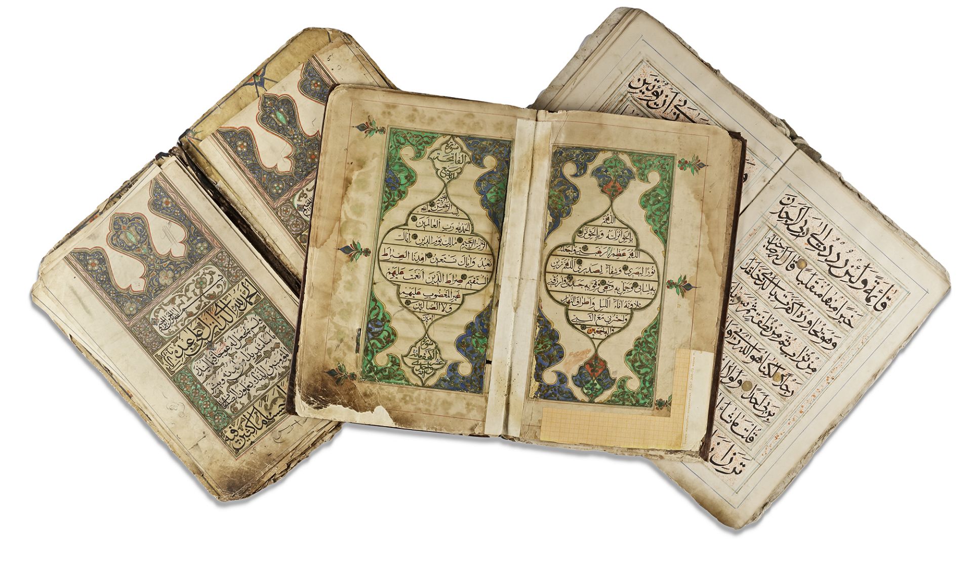 THREE QURAN SECTIONS, CENTRAL ASIA, LATE 19TH CENTURY