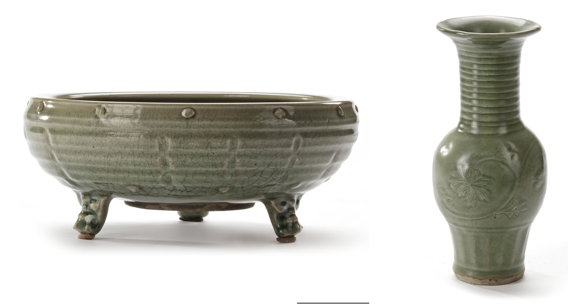 TWO CHINESE LONGQUAN CELADON WARES, MING DYNASTY (1368-1644) - Image 2 of 7