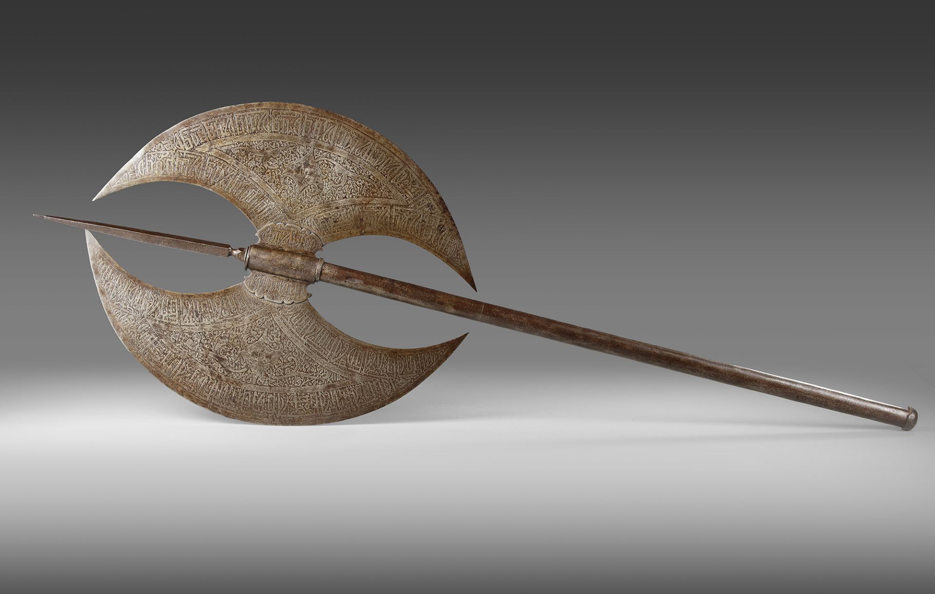 A LARGE QAJAR DOUBLE HEAD AXE, PERSIA, 19TH CENTURY - Image 2 of 3