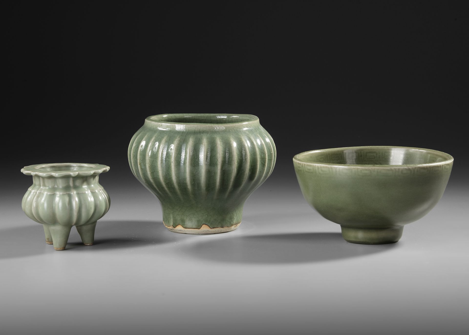THREE CHINESE CELADON WARES, SONG DYNASTY (960-1127 AD) /MING DYNASTY (1368-1644)