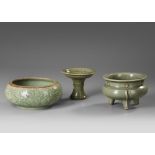 THREE CHINESE LONGQUAN CELADON WARES, SONG DYNASTY (960-1279) AND LATER