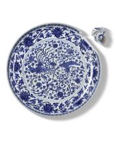 A LARGE CHINESE BLUE AND WHITE CHARGER, MING DYNASTY (1368-1644) OR LATER