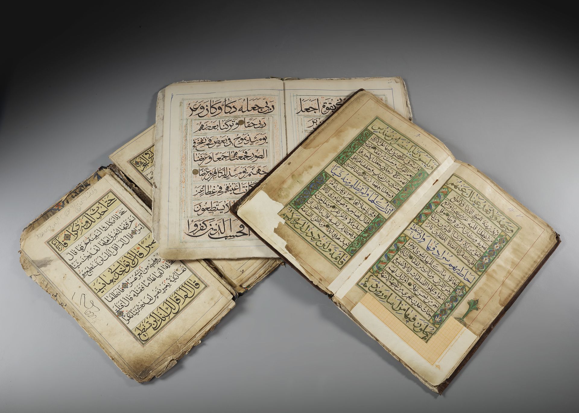 THREE QURAN SECTIONS, CENTRAL ASIA, LATE 19TH CENTURY - Image 2 of 8