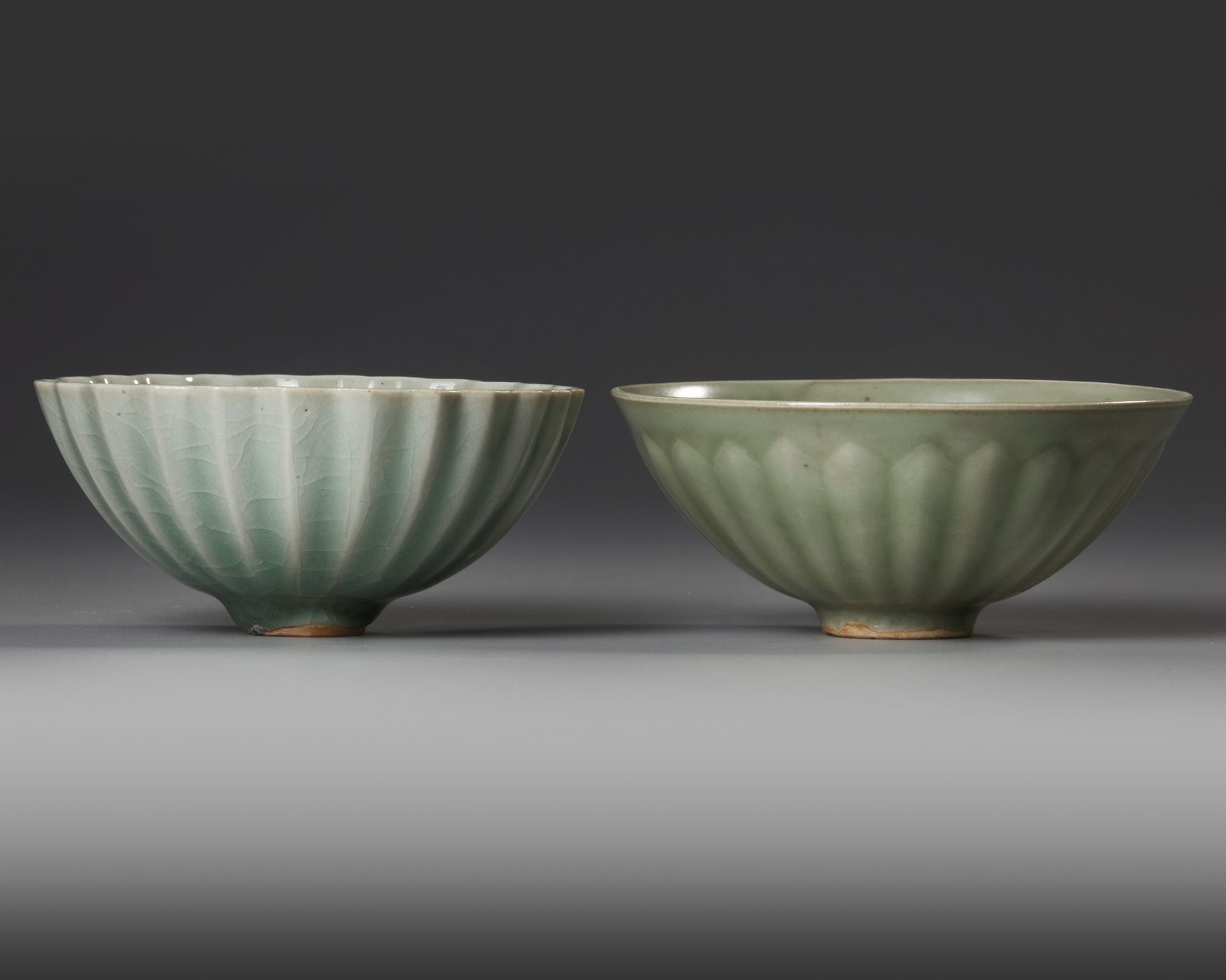 TWO CHINESE LONGQUAN PETAL-LOBED BOWLS, SONG DYNASTY (960-1279) - Image 6 of 6