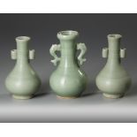 THREE CHINESE LONGQUAN CELADON VASES, SONG DYNASTY (960-1127 ) /YUAN DYNASTY (1271-1368)