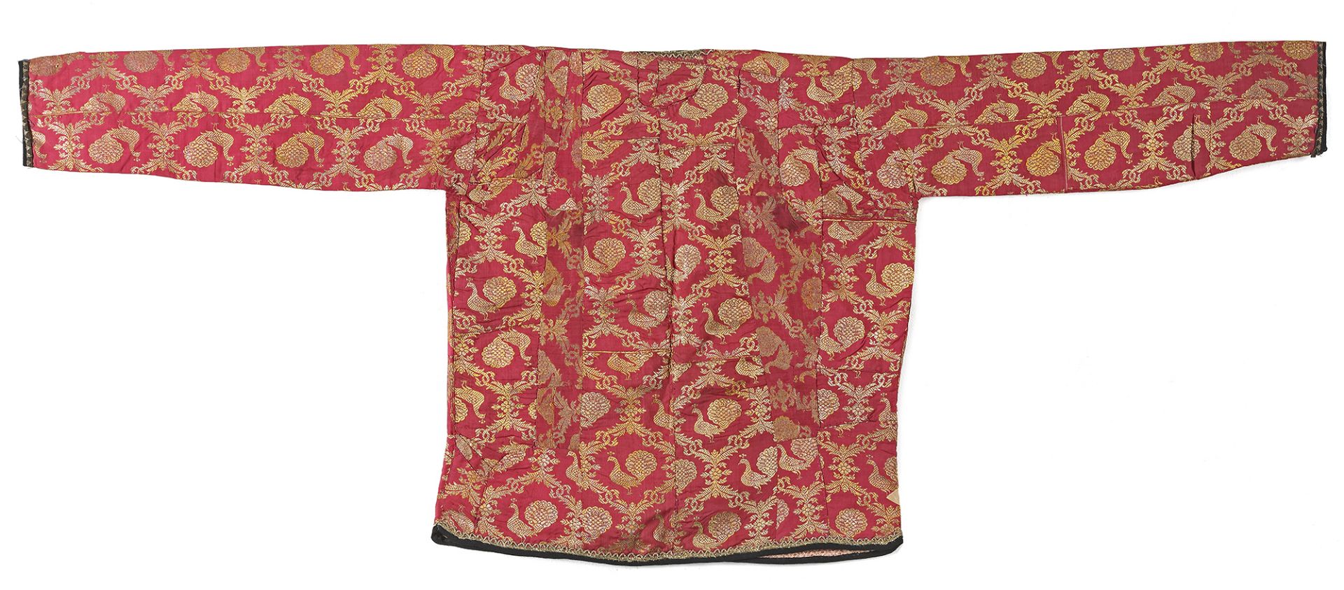 A PERSIAN RED WITH GILT QUILTED CHILDRENS WAISTCOAT, 19TH CENTURY - Bild 2 aus 3