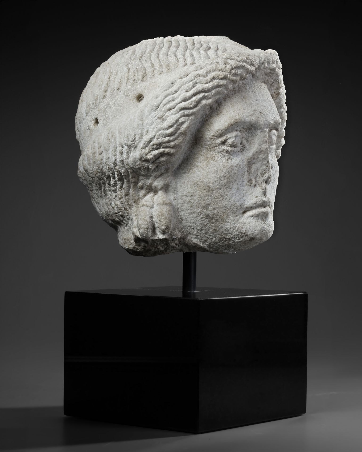 A MARBLE HEAD OF APOLLO, ROMAN 1ST CENTURY AD - Image 7 of 7