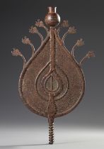AN EARLY SAFAVID PIERCED BRONZE PROCESSIONAL STANDARD (ALAM), PERSIA, DATED 924 AH/1518 AD