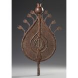 AN EARLY SAFAVID PIERCED BRONZE PROCESSIONAL STANDARD (ALAM), PERSIA, DATED 924 AH/1518 AD