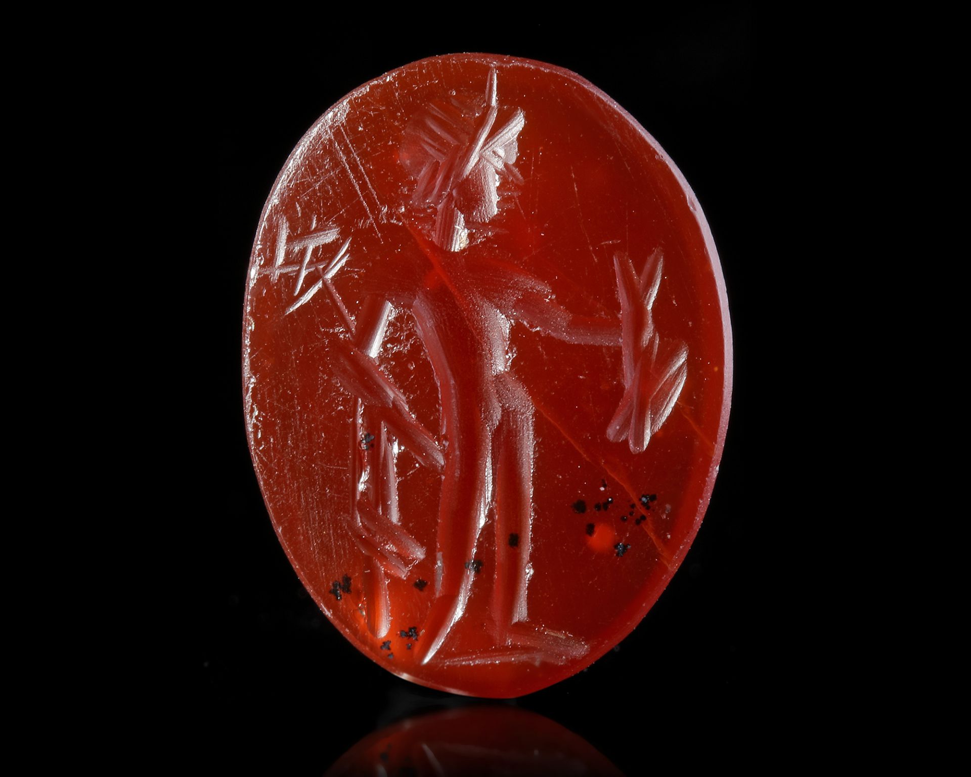 A CARNELIAN INTAGLIO WITH MERCURY, 2ND CENTURY AD