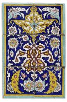 A FINE PERSIAN TILE PANEL, ZAND DYNASTY, 18TH CENTURY