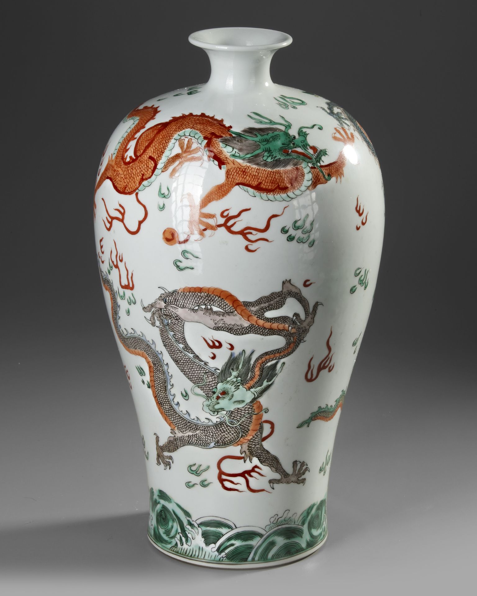A LARGE CHINESE FAMILLE VERTE MEIPING VASE, 19TH-20TH CENTURY - Image 2 of 4
