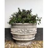 A CARVED LIMESTONE PLANTER, 20TH CENTURY