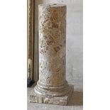 AN ITALIAN BRECCIATED YELLOW MARBLE PEDESTAL COLUMN 19TH CENTURY