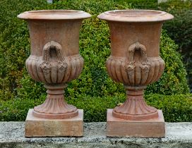 A PAIR OF TERRACOTTA VASES PROBABLY ITALIAN OR FRENCH, 19TH CENTURY