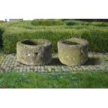 TWO SIMILAR GRITSTONE PLANTERS, 18TH CENTURY