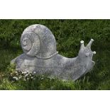 A VERY LARGE SCULPTED MODEL OF A GARDEN SNAIL, LATE 20TH CENTURY