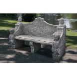 A CARVED LIMESTONE GARDEN SEAT IN ITALIAN CLASSICAL TASTE, LATE 20TH CENTURY